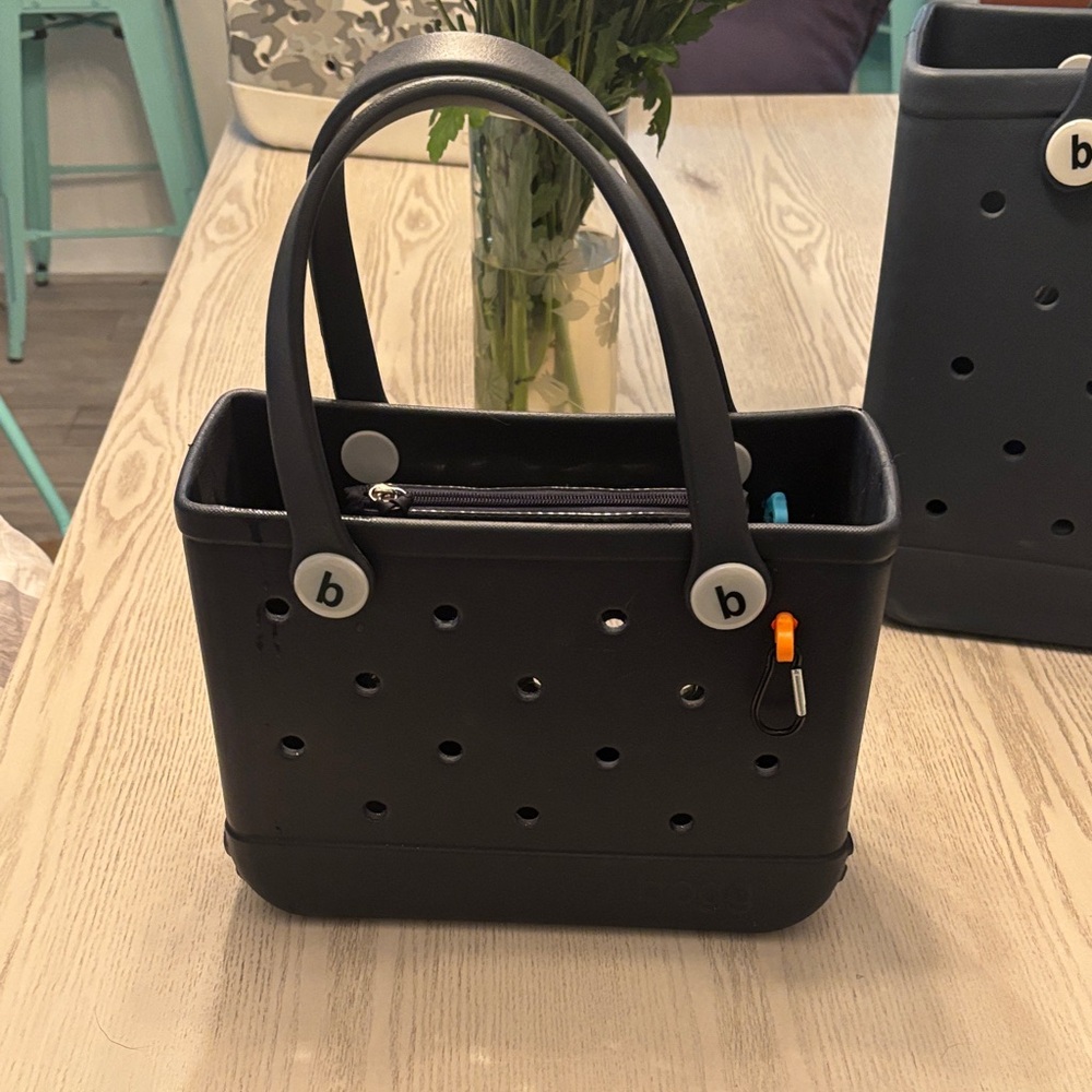 BOGG BAG Navy Blue Baby Bogg Tote with Perforated Design